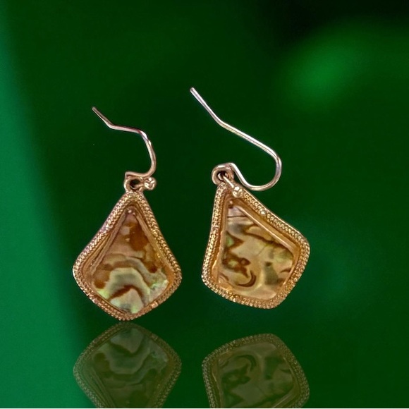 Elegant Colorful Gold Abalone Earrings - Picture 1 of 4
